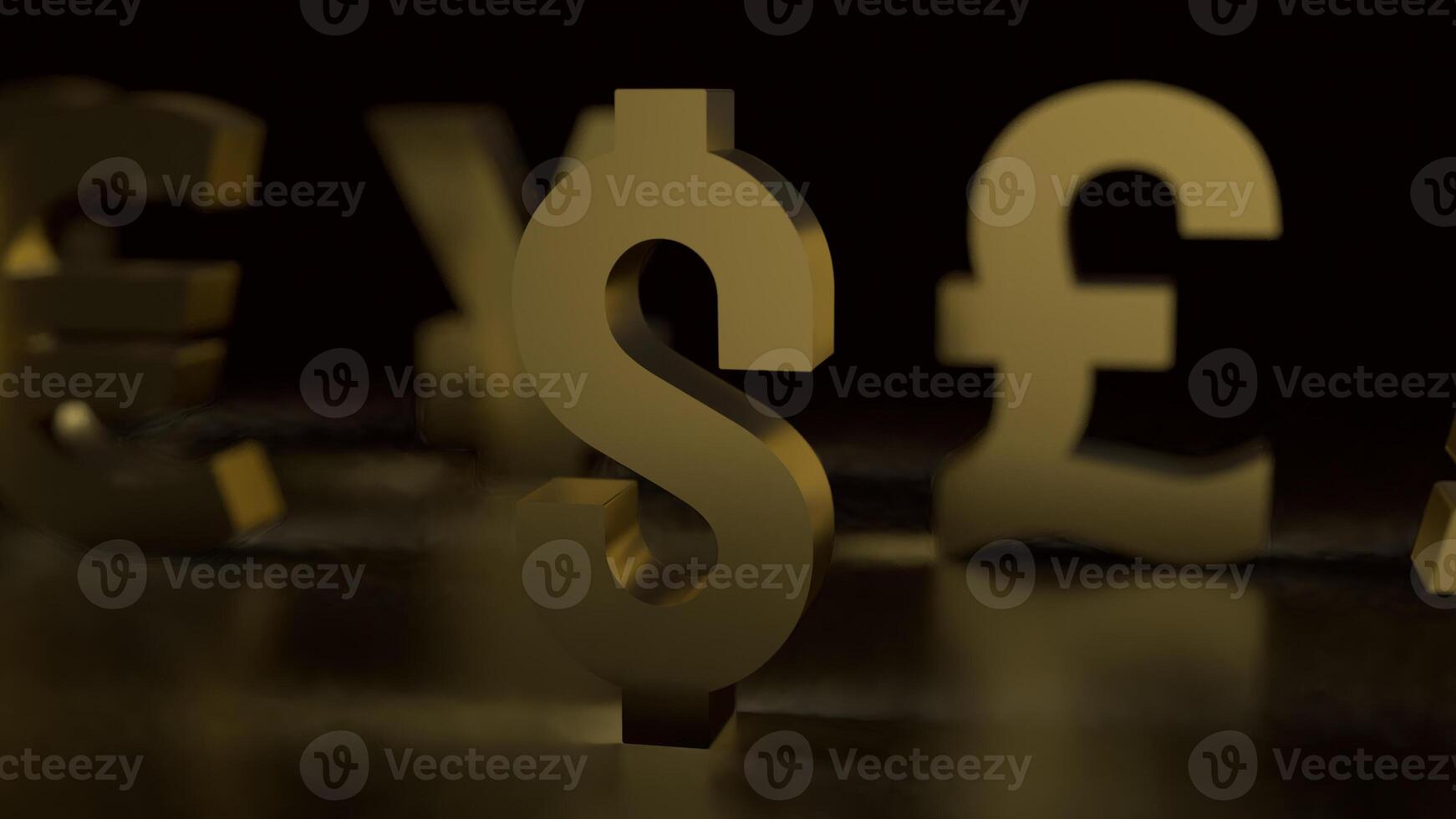 The Gold dollar symbol for Business concept 3d rendering. photo