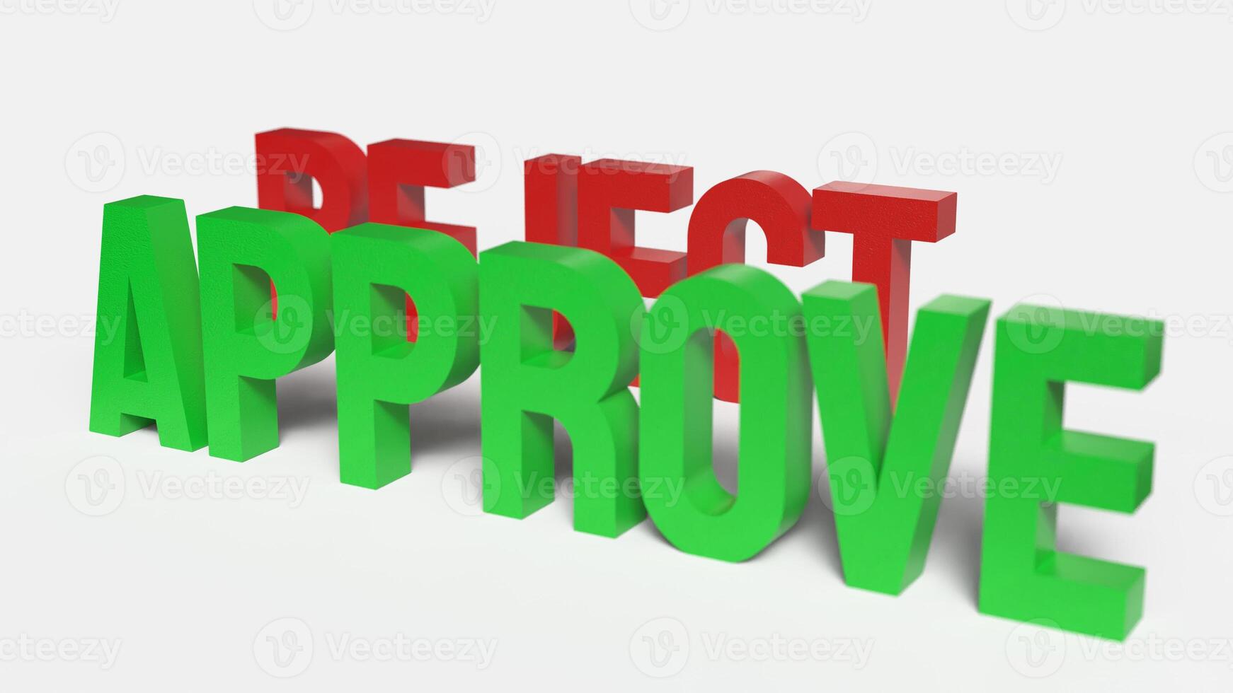 The green Approve on white background image 3d rendering. photo