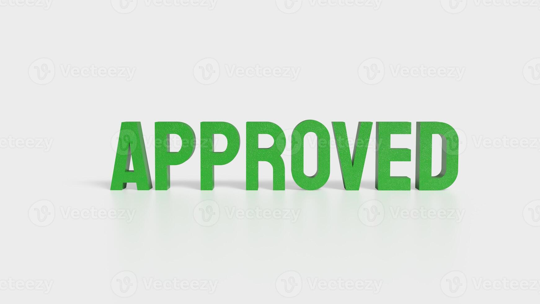 The green Approve on white background image 3d rendering. photo