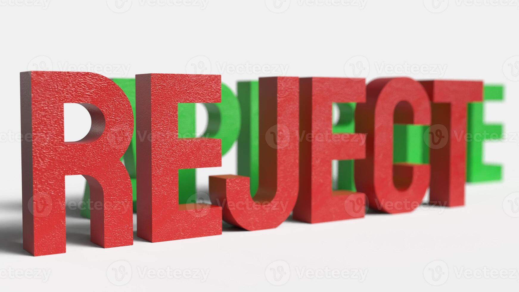 The red reject on white background image 3d rendering. photo