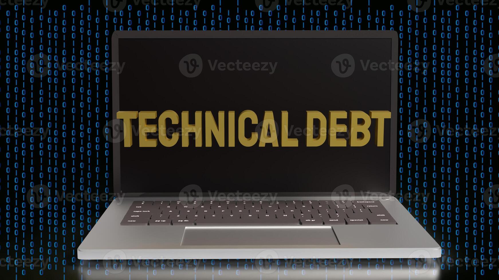 The Technical debt on notebook for Business concept 3d rendering. photo
