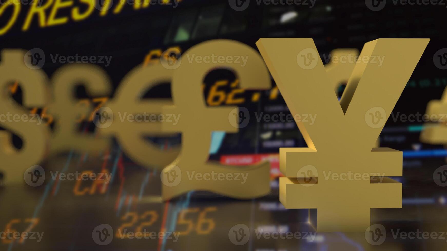 The Chinese yuan symbol for Business concept 3d rendering. photo