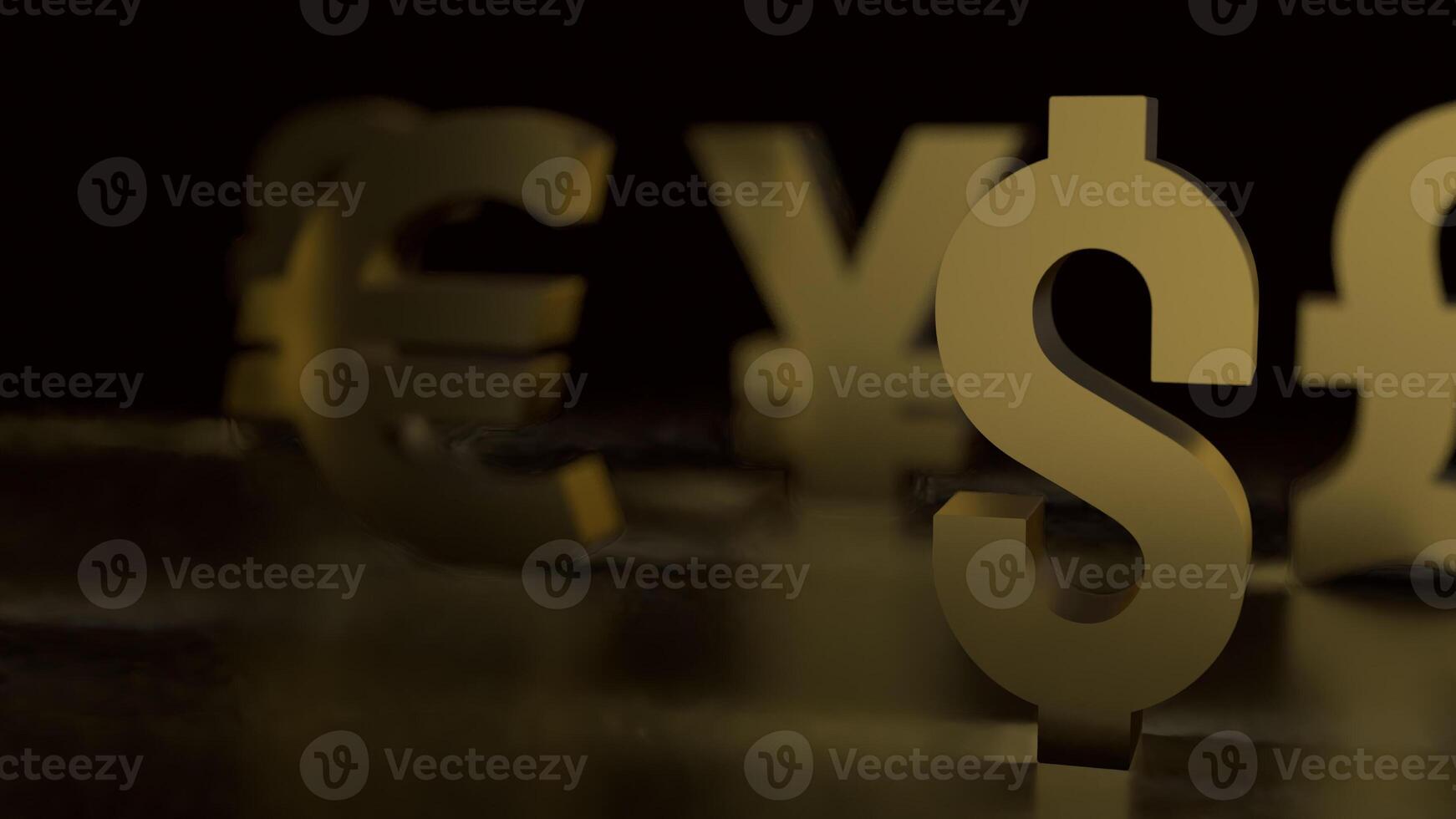 The Gold dollar symbol for Business concept 3d rendering. photo