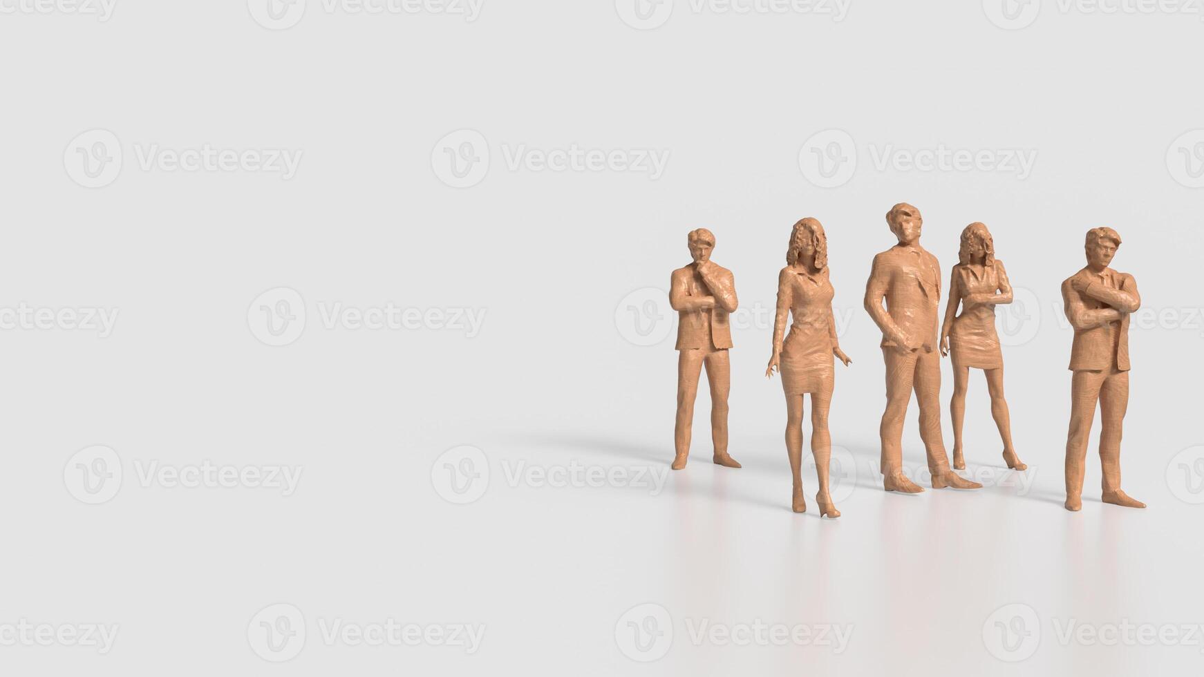 The Business wood figure on white background 3d rendering. photo