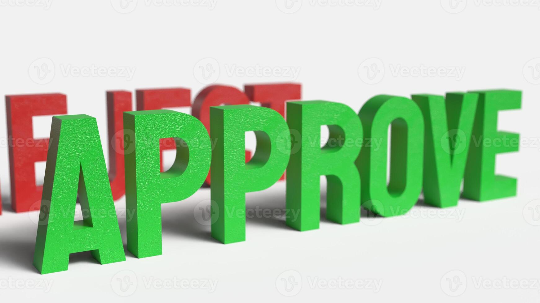 The green Approve on white background image 3d rendering. photo