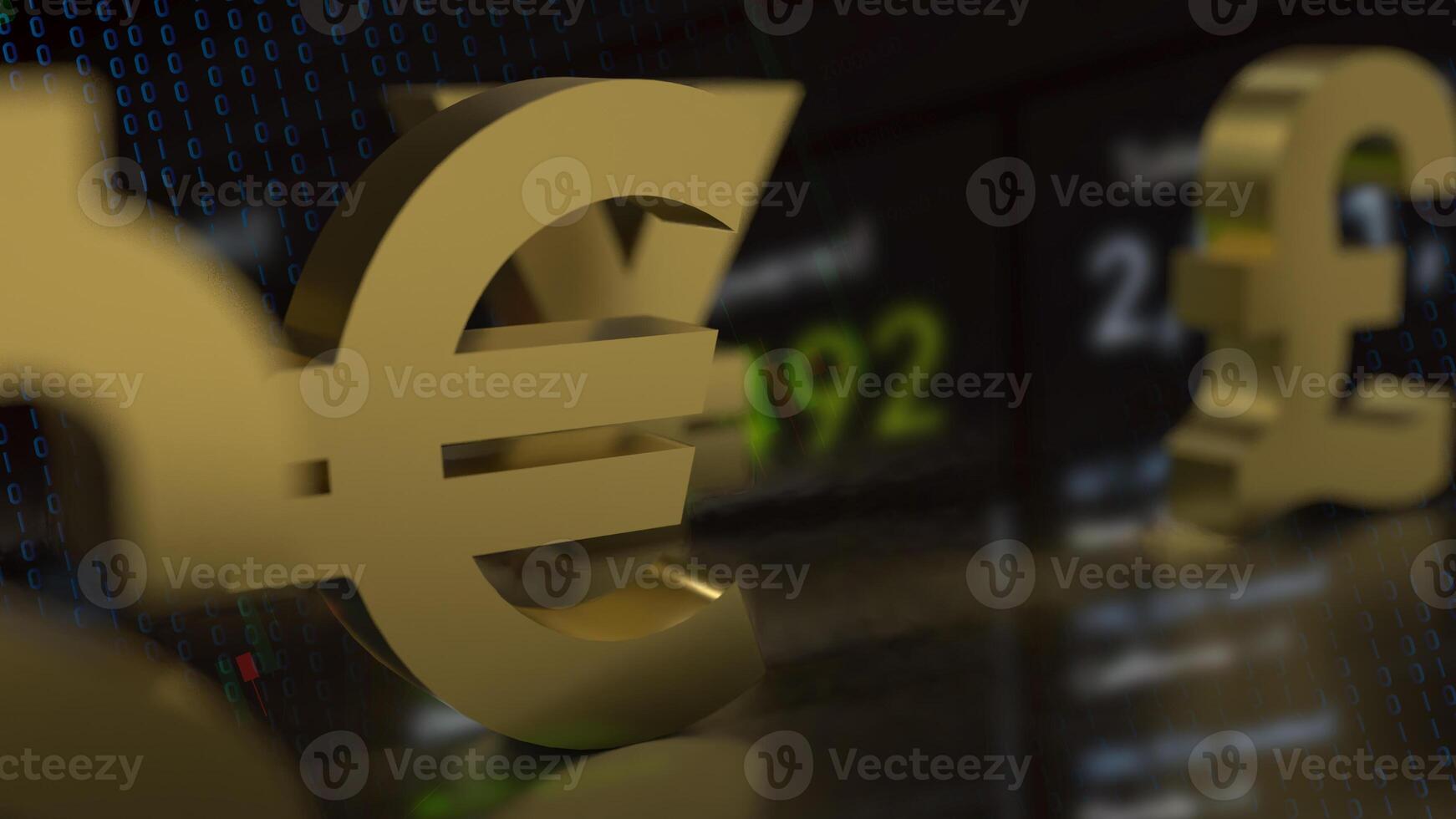 The euro symbol for Business concept 3d rendering. photo