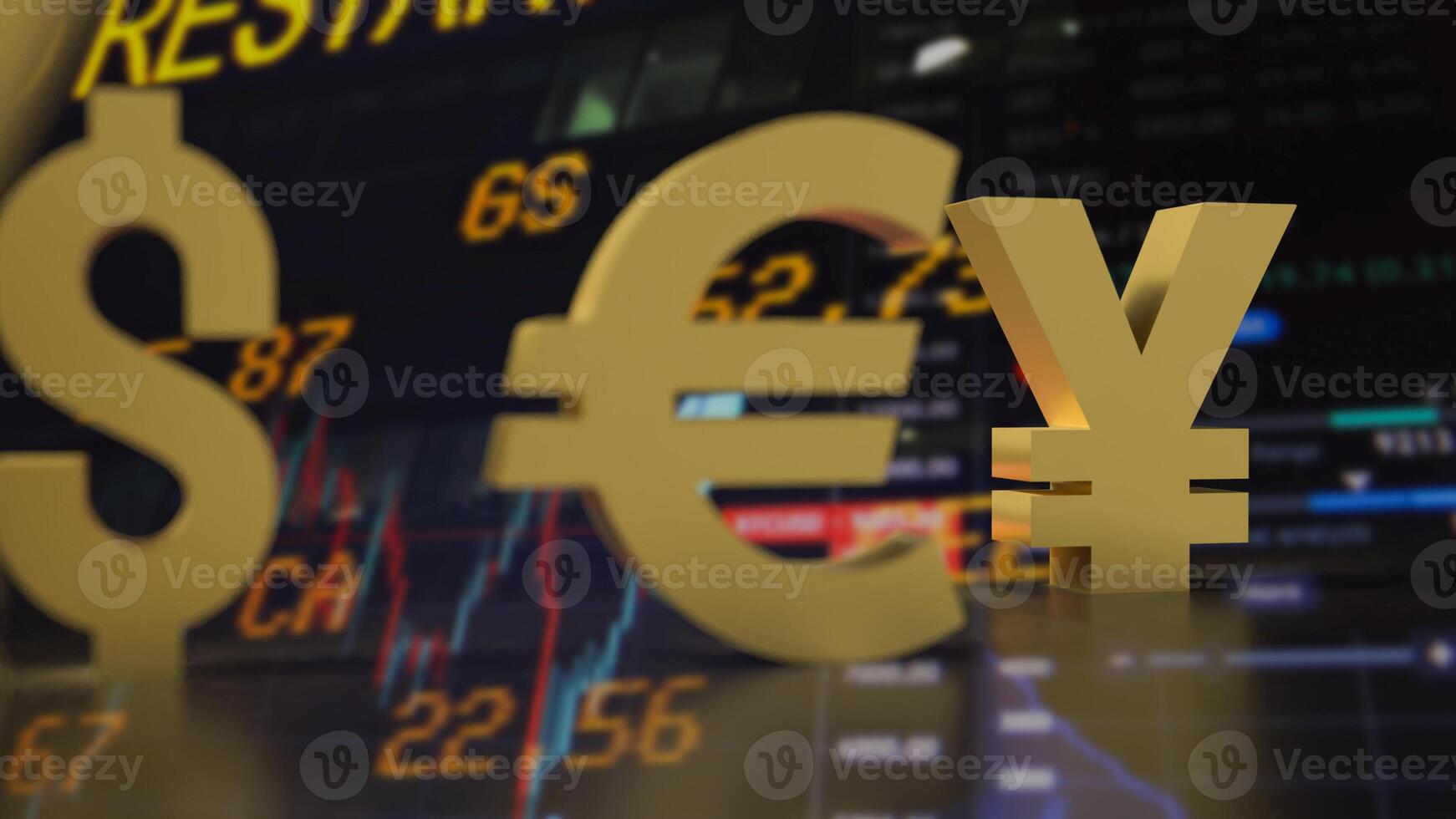 The Chinese yuan symbol for Business concept 3d rendering. photo
