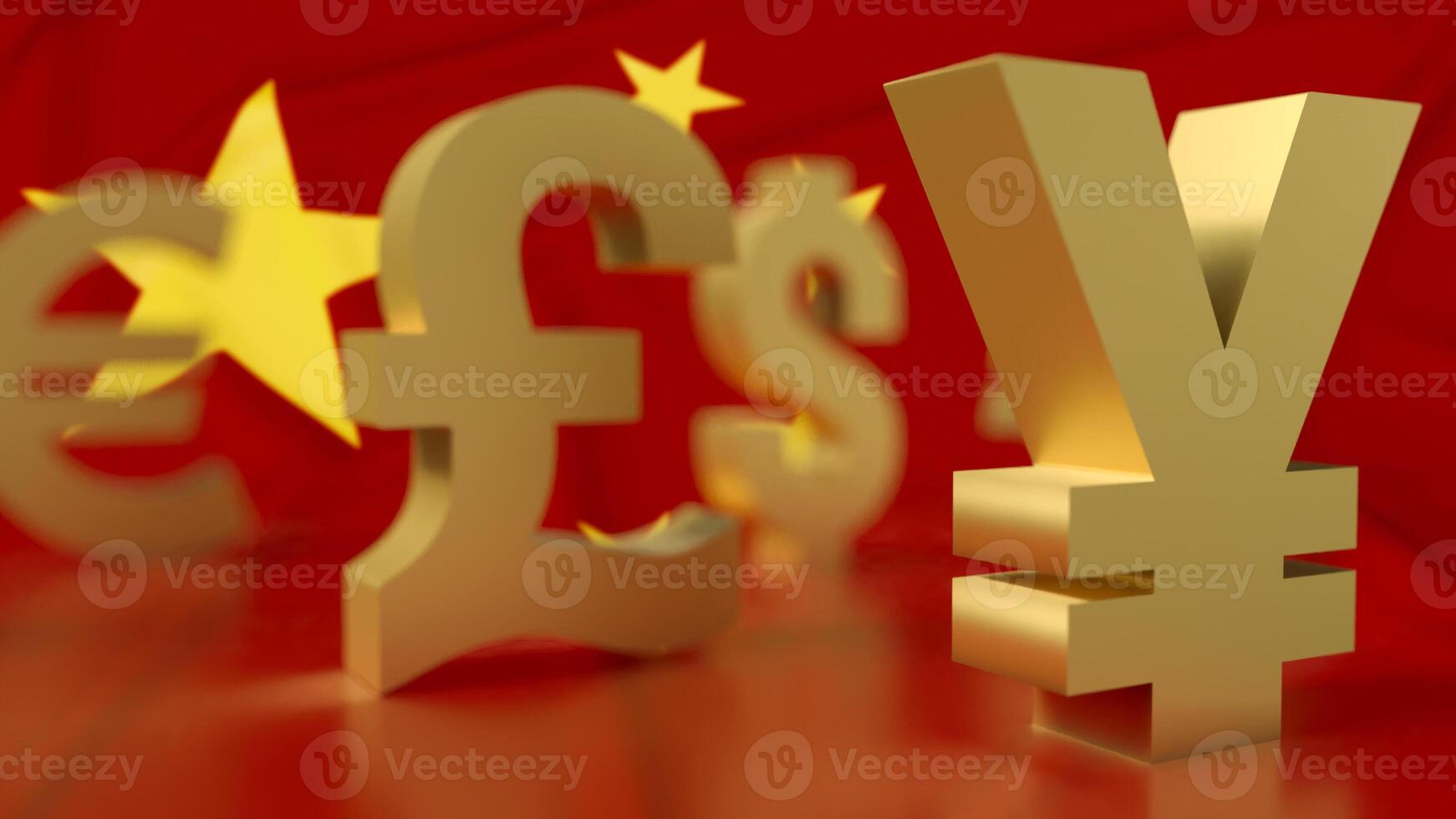 The Chinese yuan symbol for Business concept 3d rendering. photo