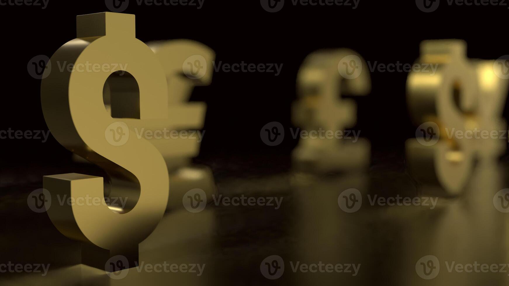 The Gold dollar symbol for Business concept 3d rendering. photo