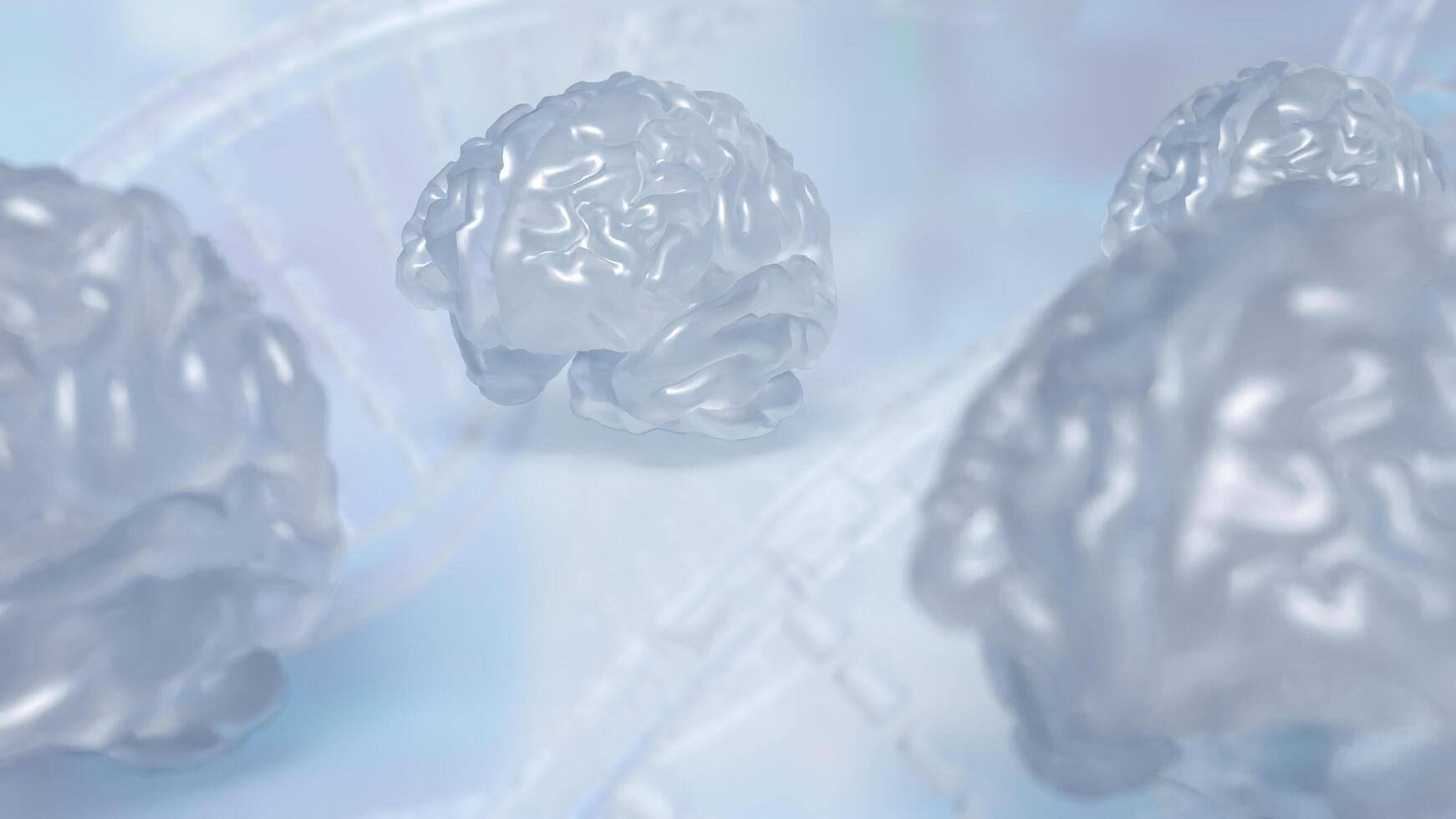 The crystail Brain on white Background 3d rendering. photo
