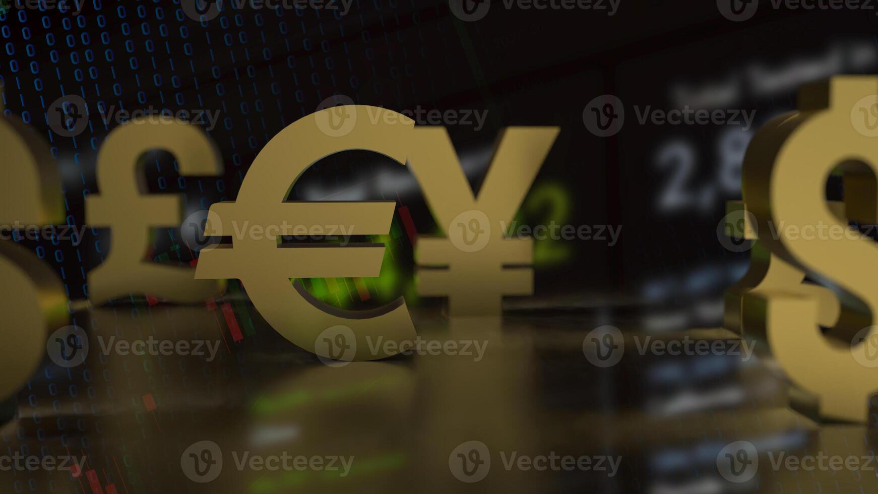 The euro symbol for Business concept 3d rendering. photo