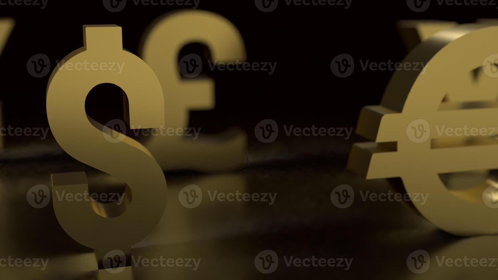 The Gold dollar symbol for Business concept 3d rendering. photo