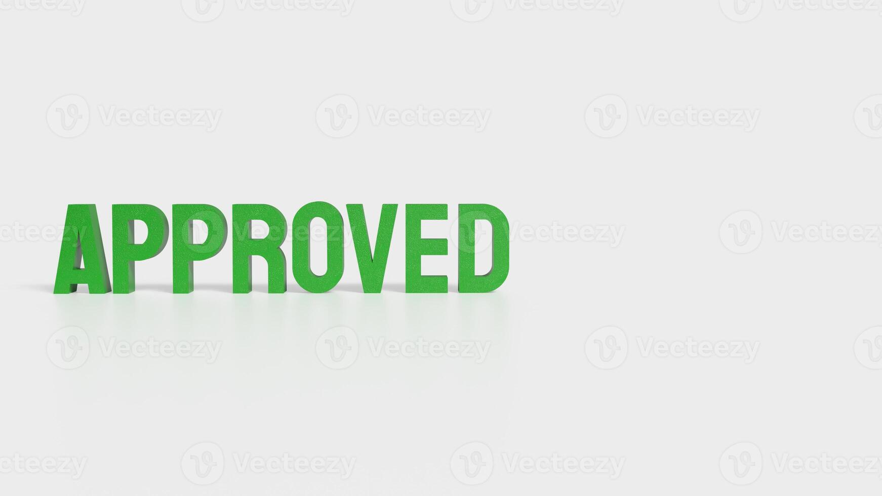 The green Approve on white background image 3d rendering. photo