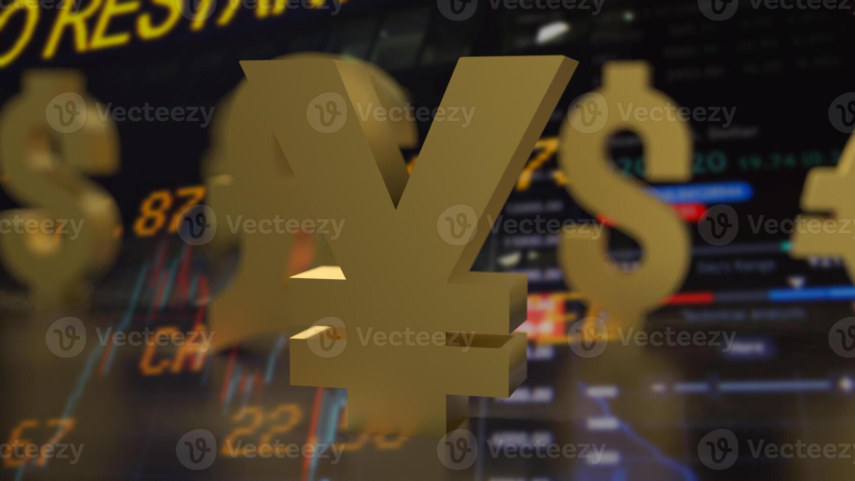 The Chinese yuan symbol for Business concept 3d rendering. photo
