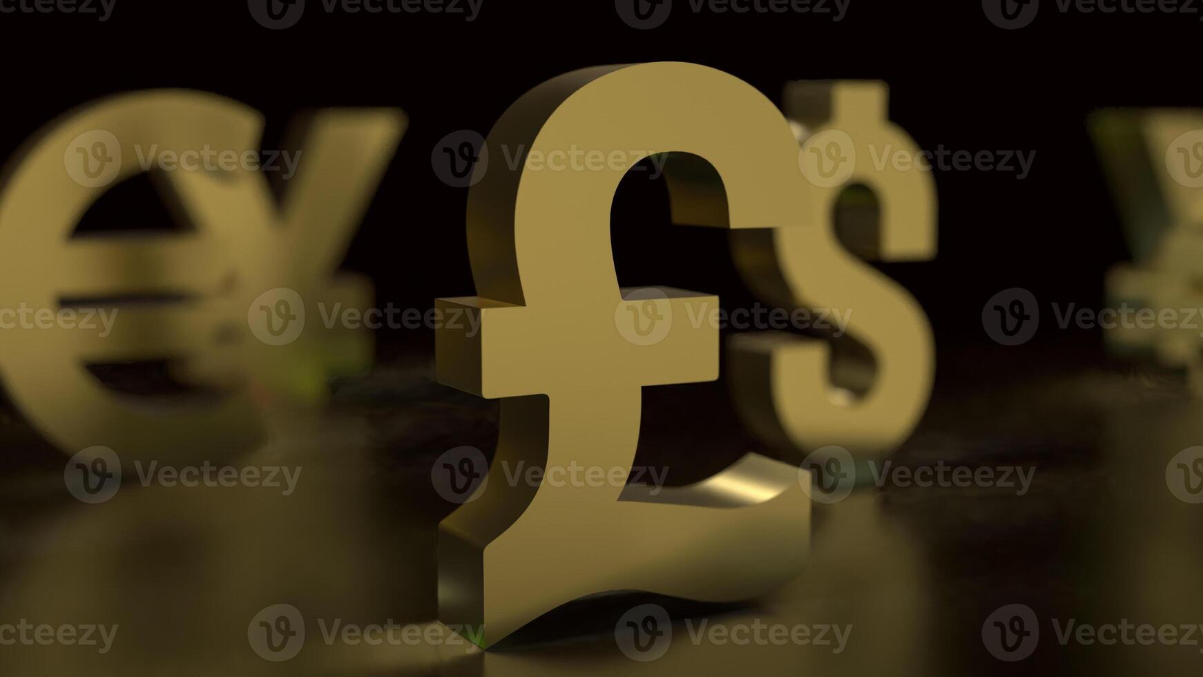 The pound symbol for Business concept 3d rendering. photo