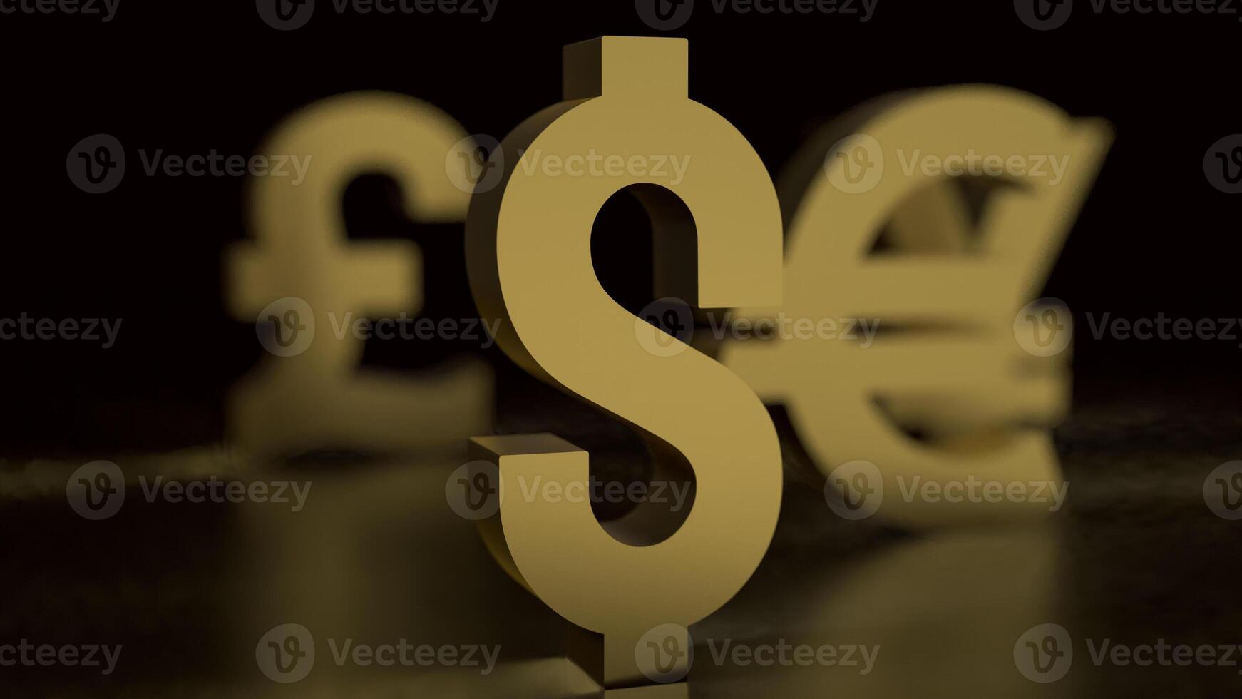 The Gold dollar symbol for Business concept 3d rendering. photo