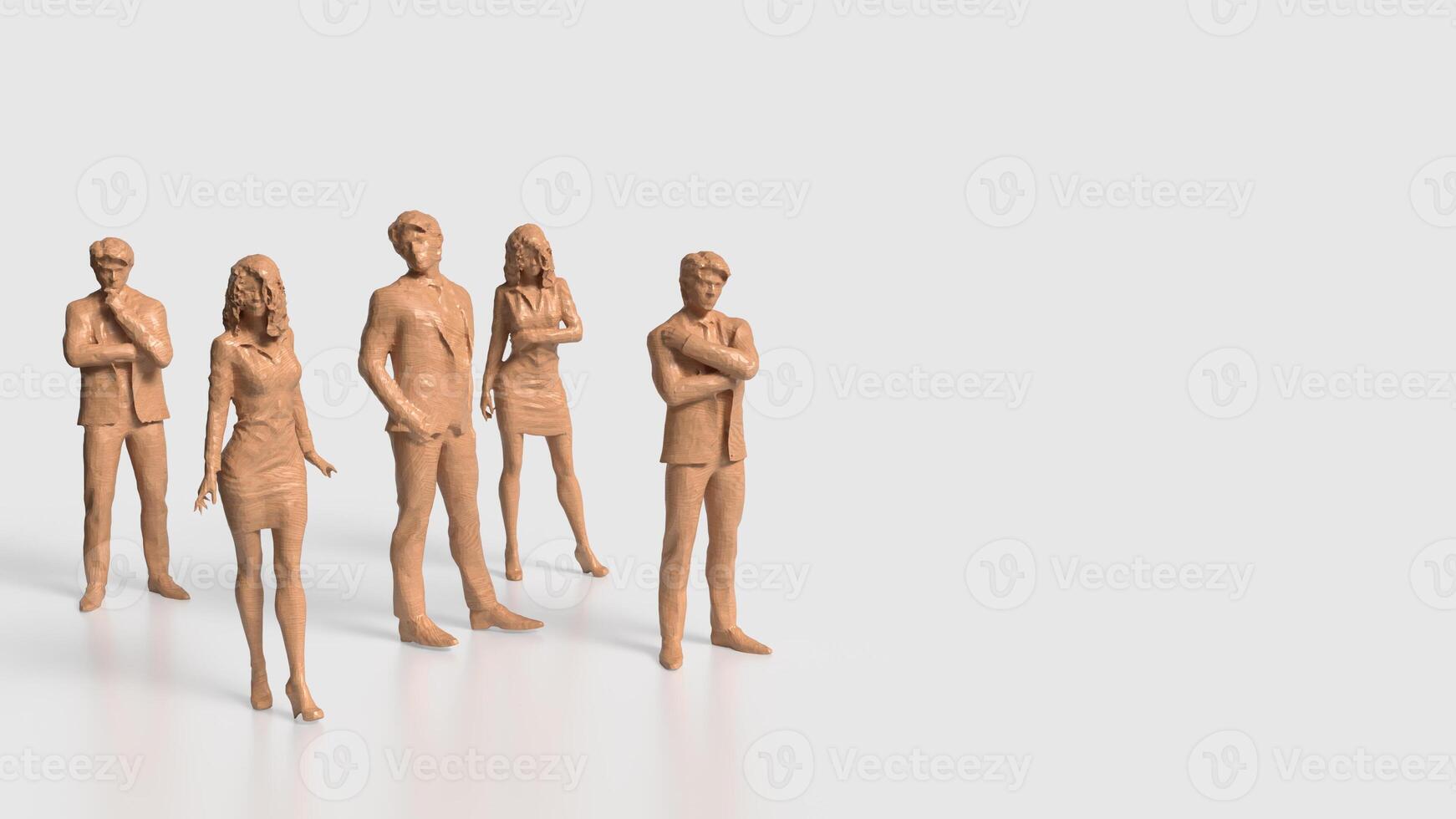 The Business wood figure on white background 3d rendering. photo