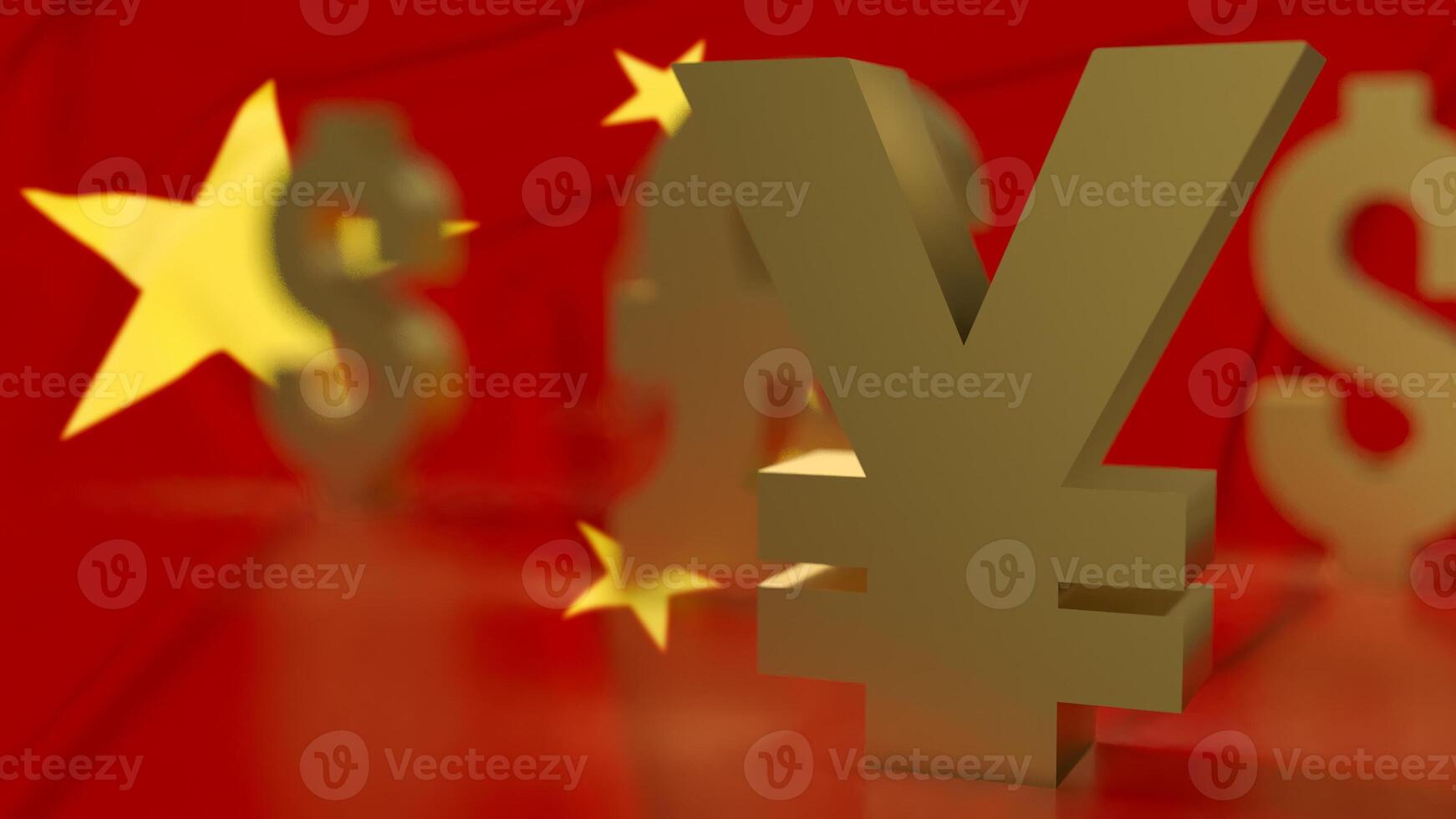 The Chinese yuan symbol for Business concept 3d rendering. photo