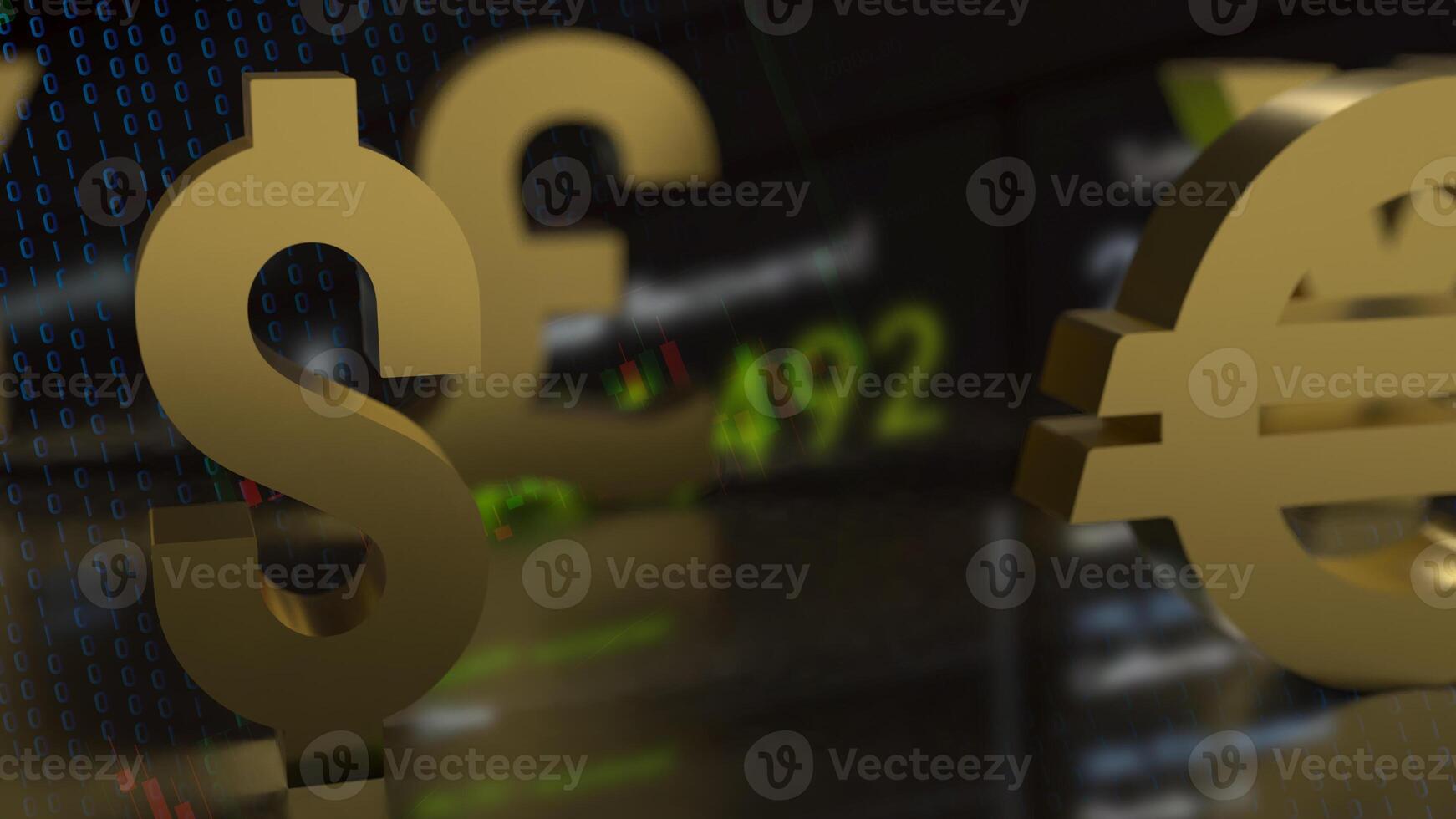 The Gold dollar symbol for Business concept 3d rendering. photo