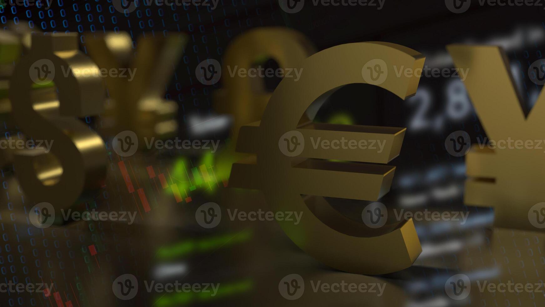 The euro symbol for Business concept 3d rendering. photo