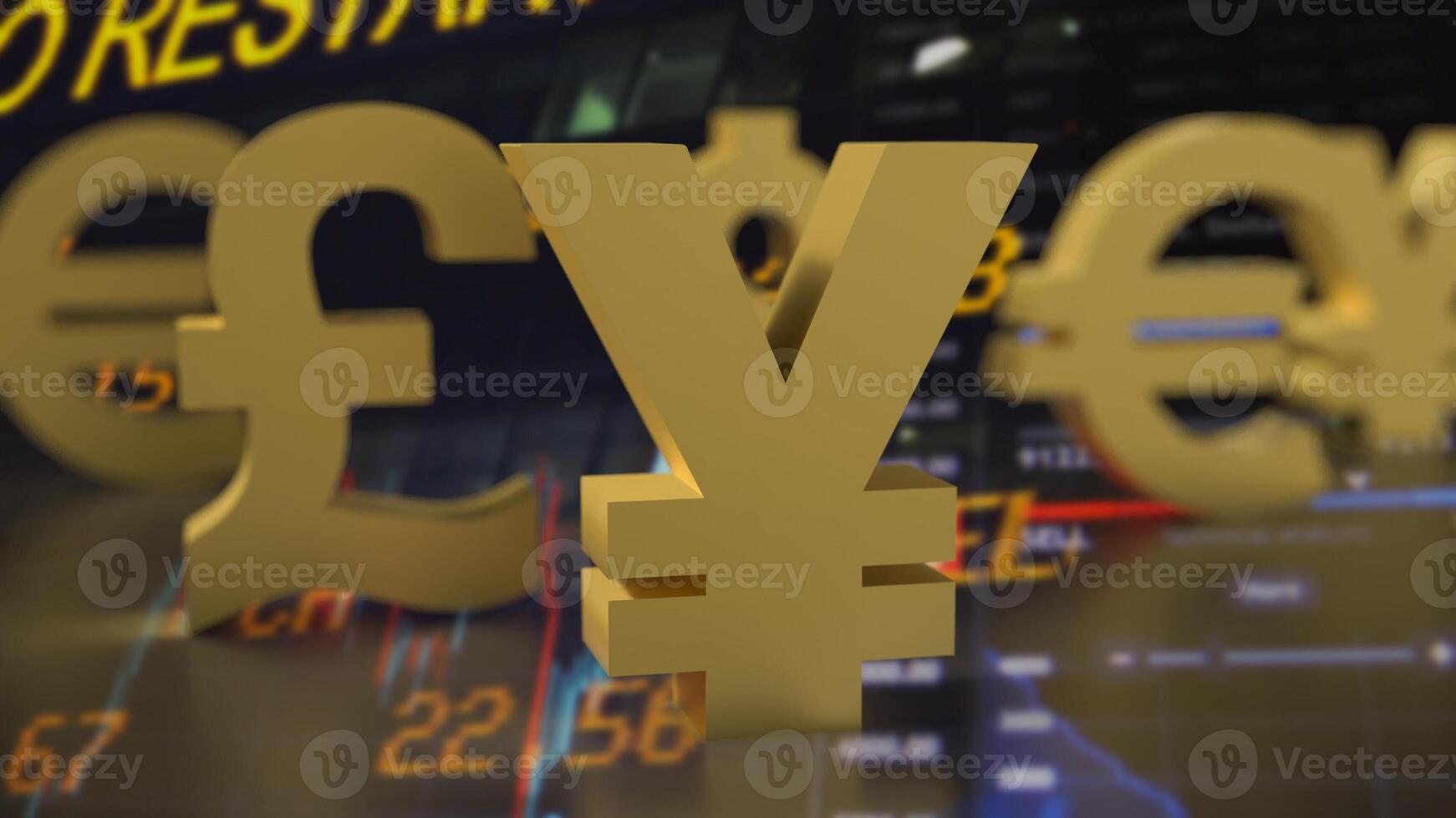 The Chinese yuan symbol for Business concept 3d rendering. photo