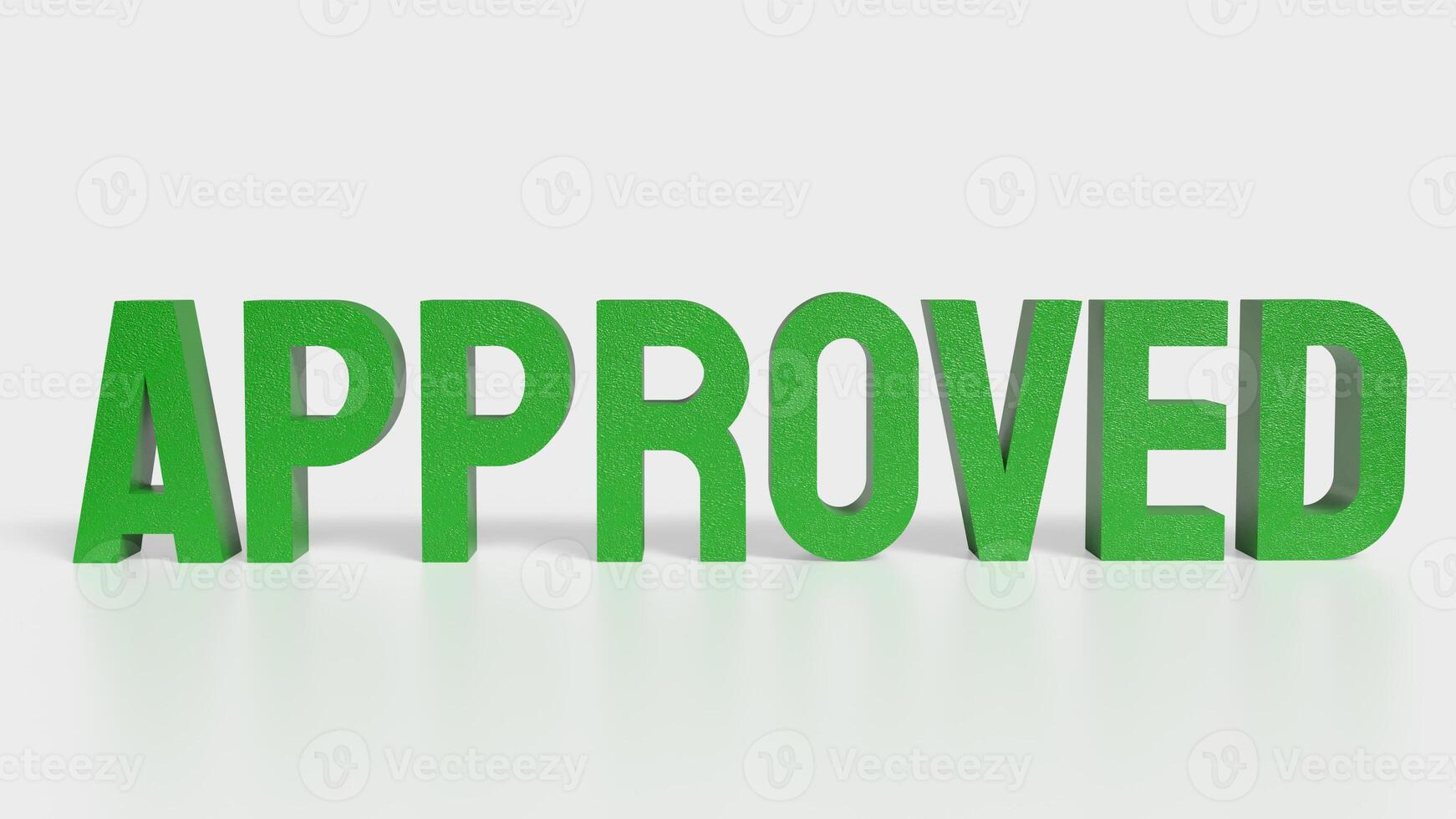 The green Approve on white background image 3d rendering. photo