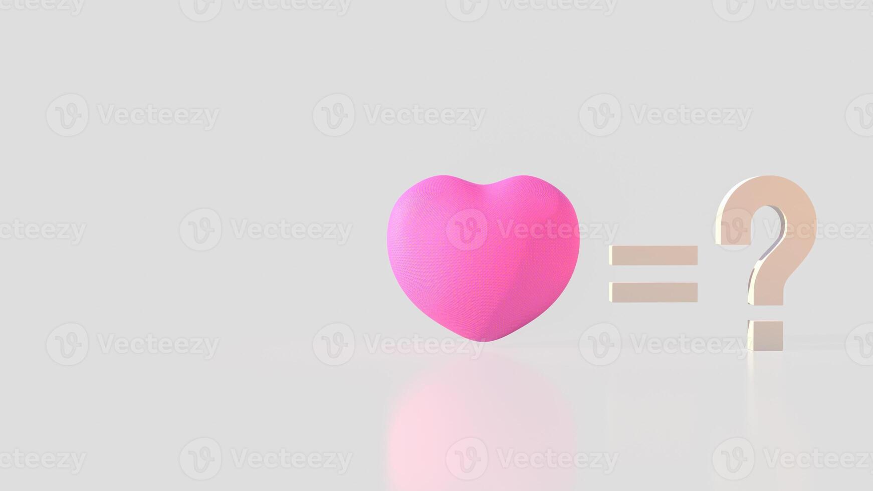 The pink Heart and question mark for love concept 3d rendering. photo