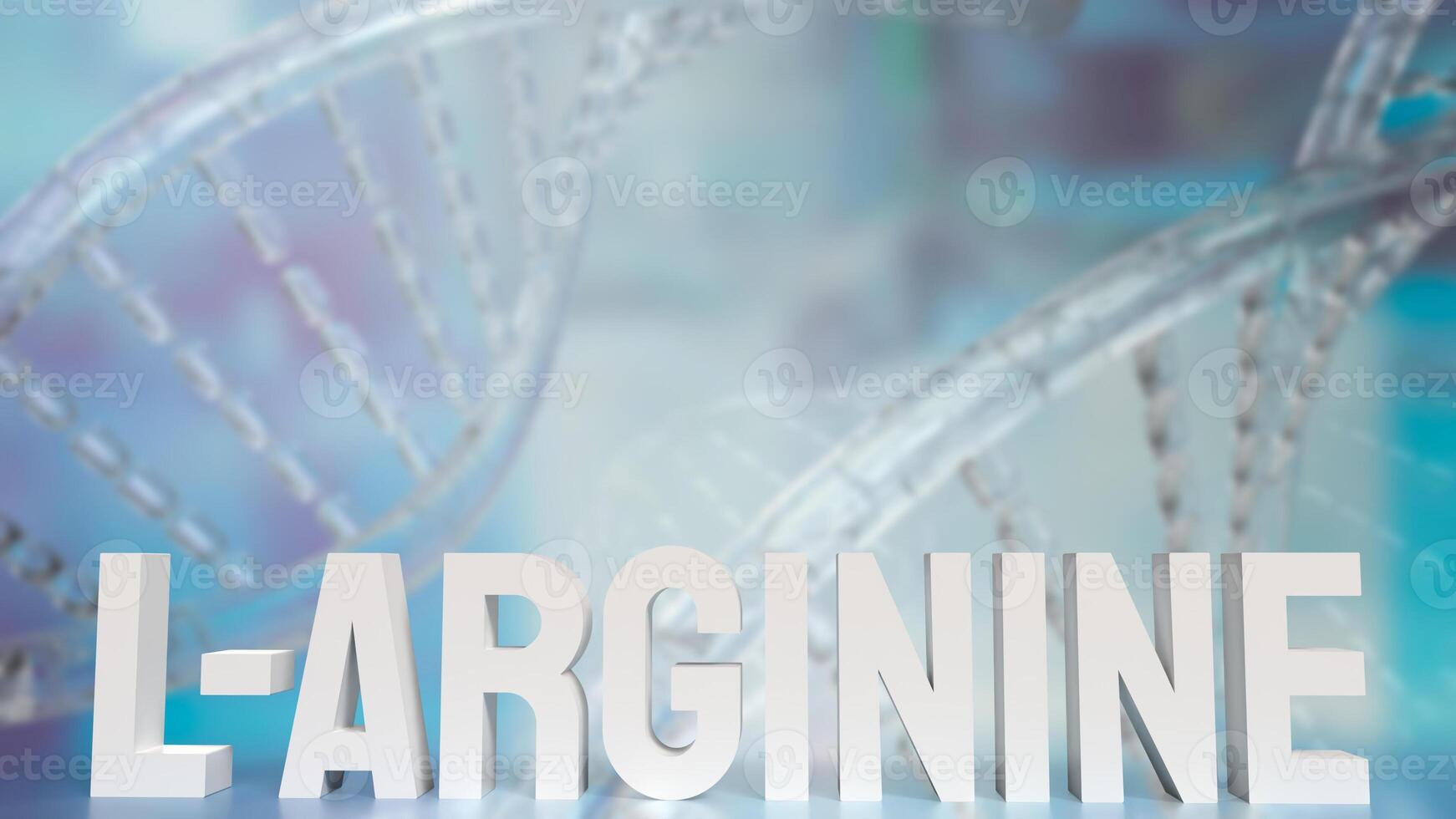 The l arginine text on DNA background for medical and sci concept 3d rendering. photo