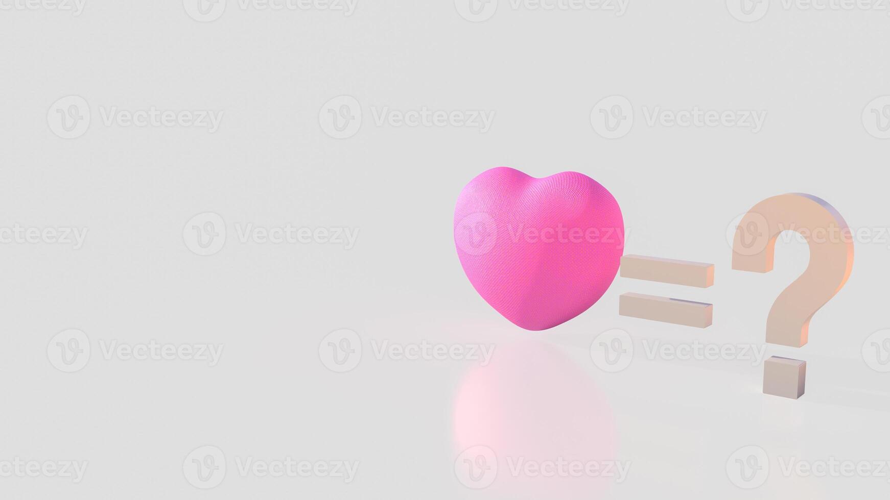 The pink Heart and question mark for love concept 3d rendering. photo