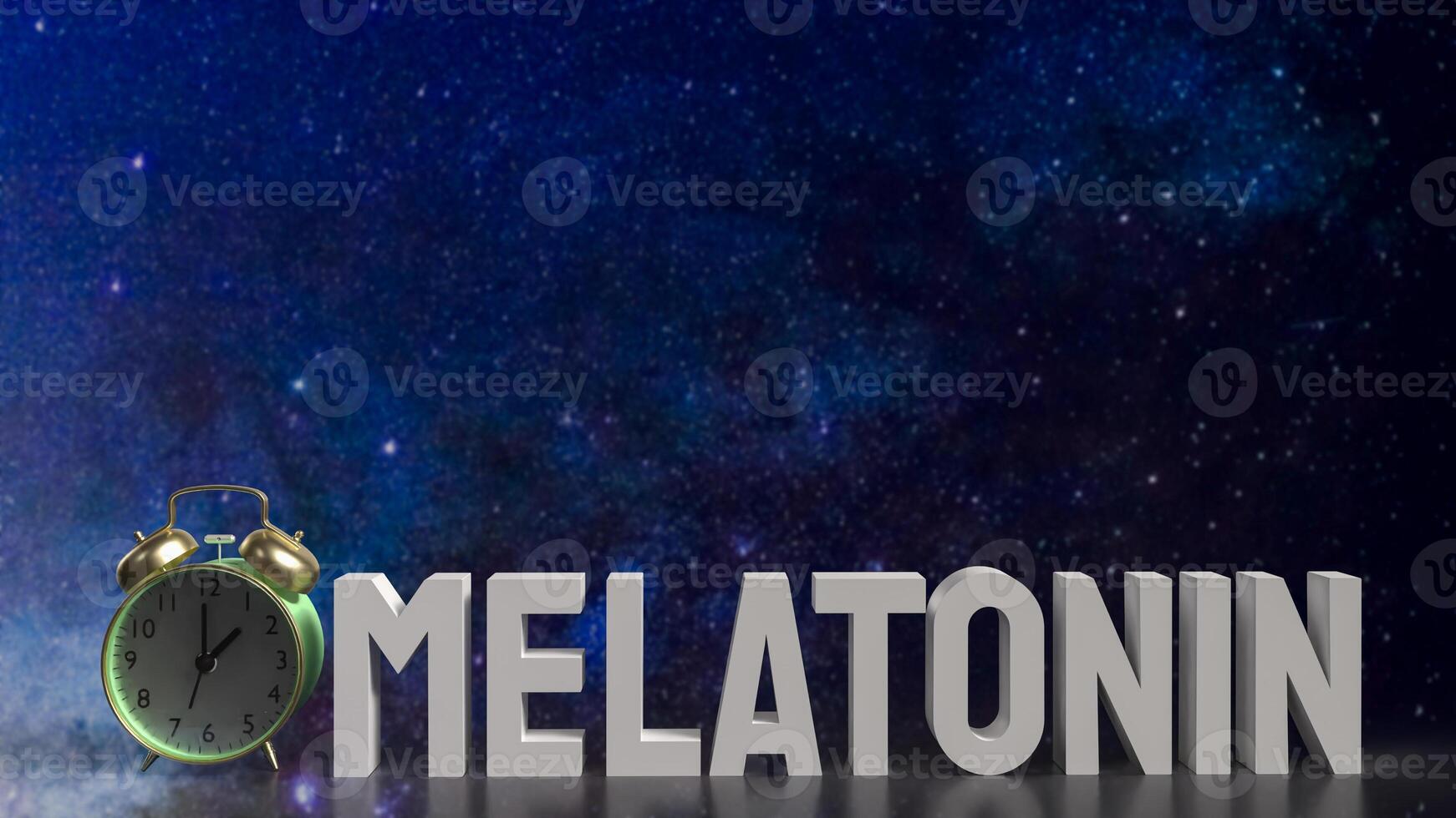The melatonin and clock for medical and sci concept 3d rendering. photo