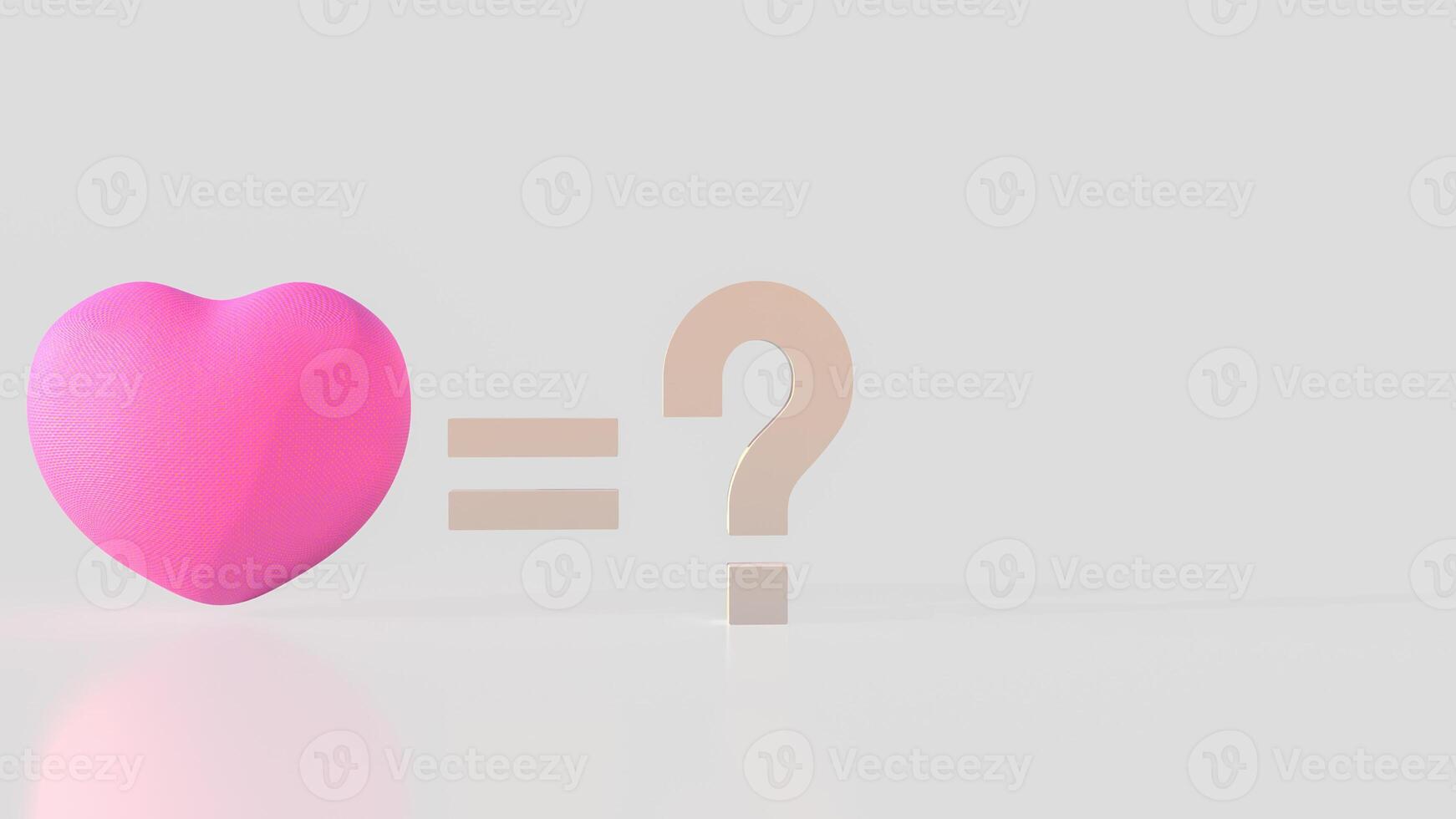 The pink Heart and question mark for love concept 3d rendering. photo