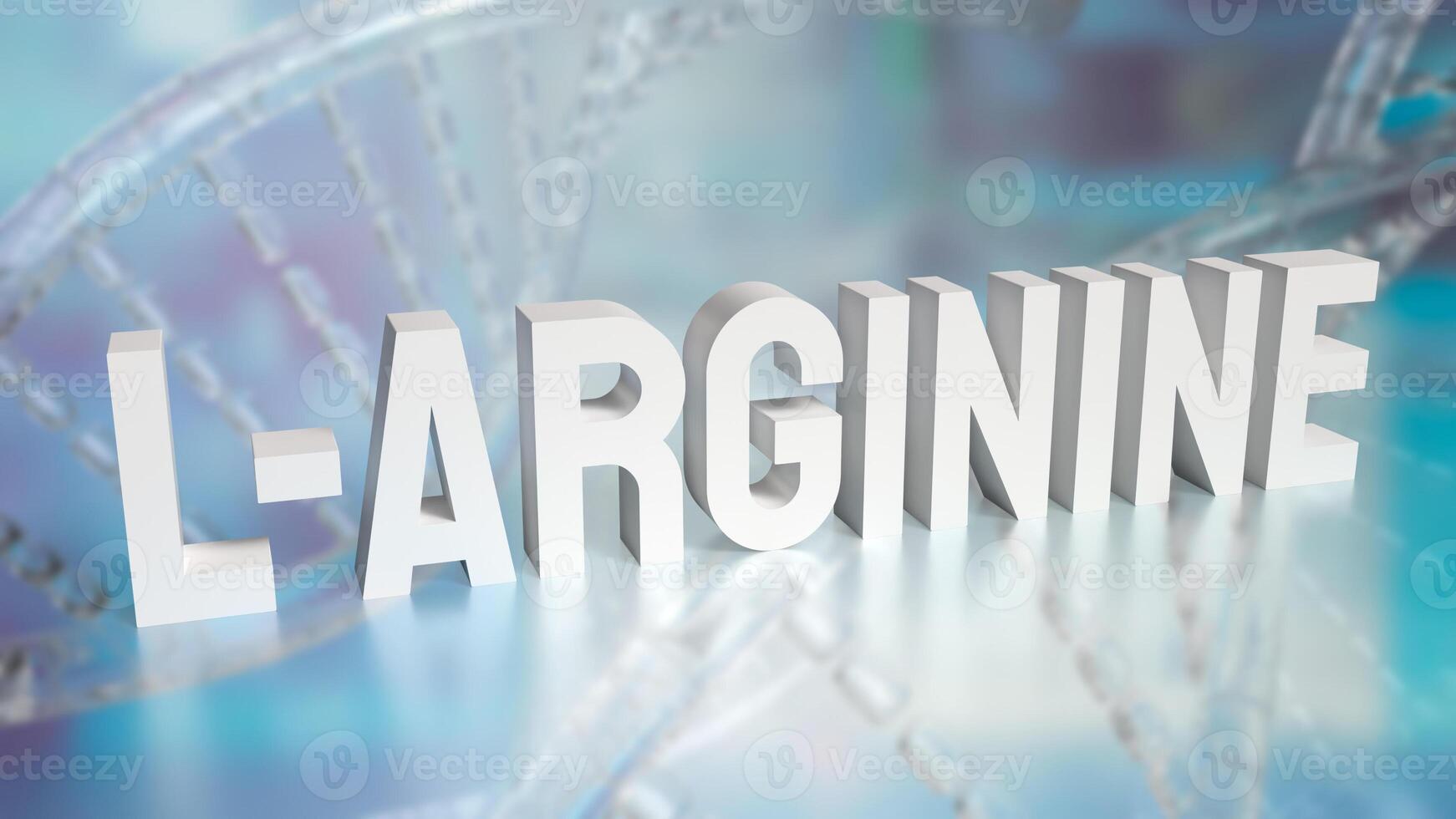 The l arginine text on DNA background for medical and sci concept 3d rendering. photo