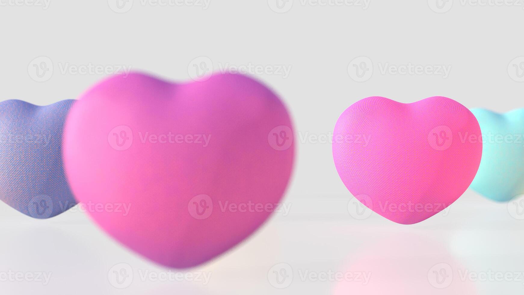 The Heart multicolor for love concept 3d rendering. photo