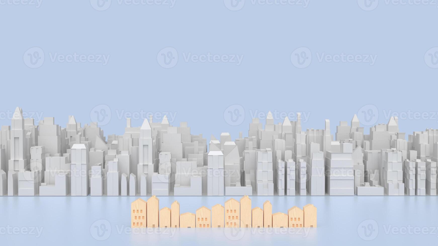 The city image for real estate or property concept 3d rendering. photo
