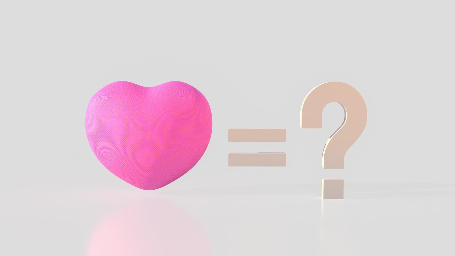 The pink Heart and question mark for love concept 3d rendering. photo