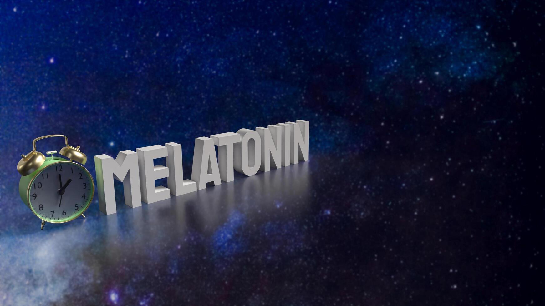 The melatonin and clock for medical and sci concept 3d rendering. photo