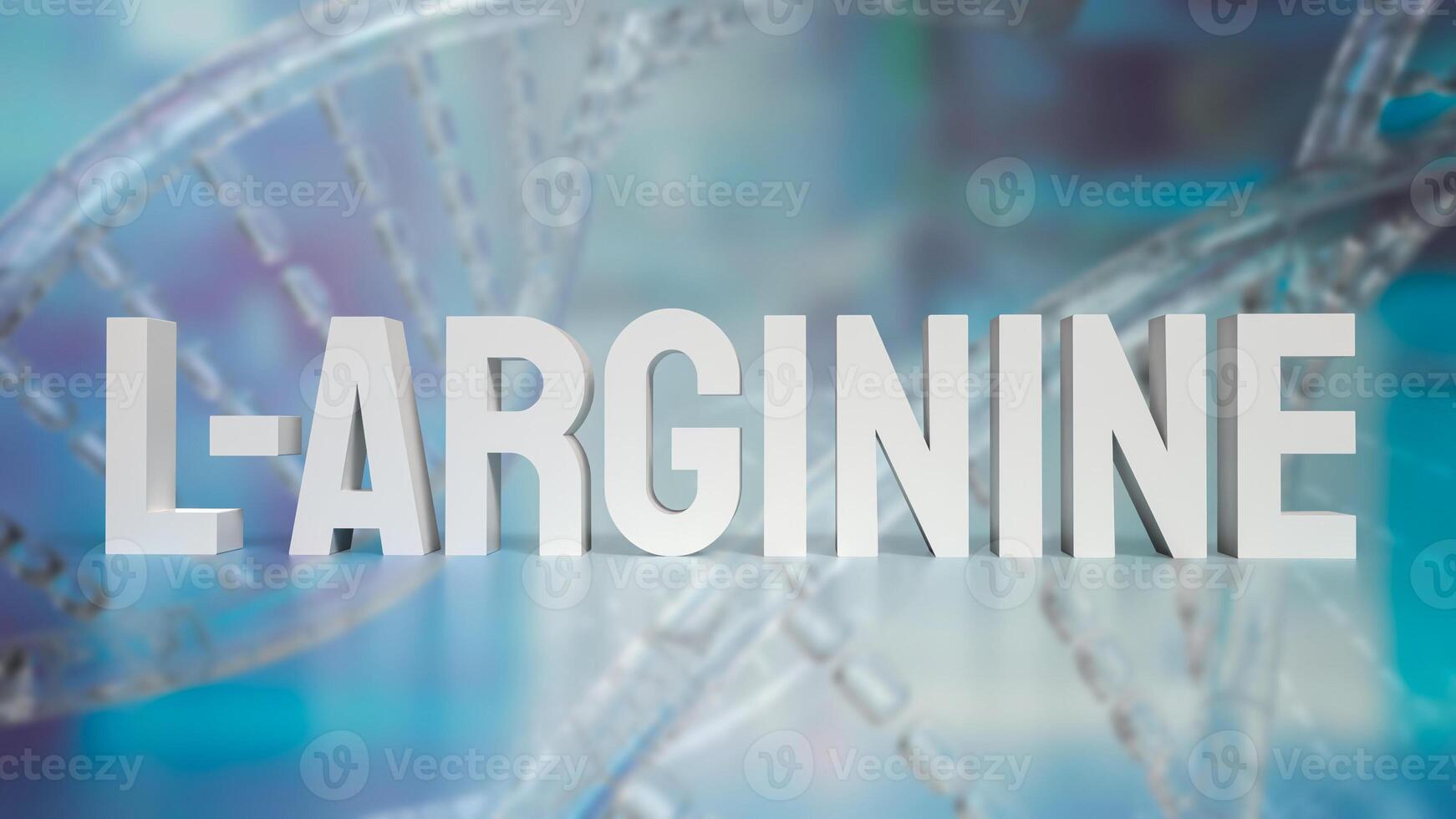 The l arginine text on DNA background for medical and sci concept 3d rendering. photo