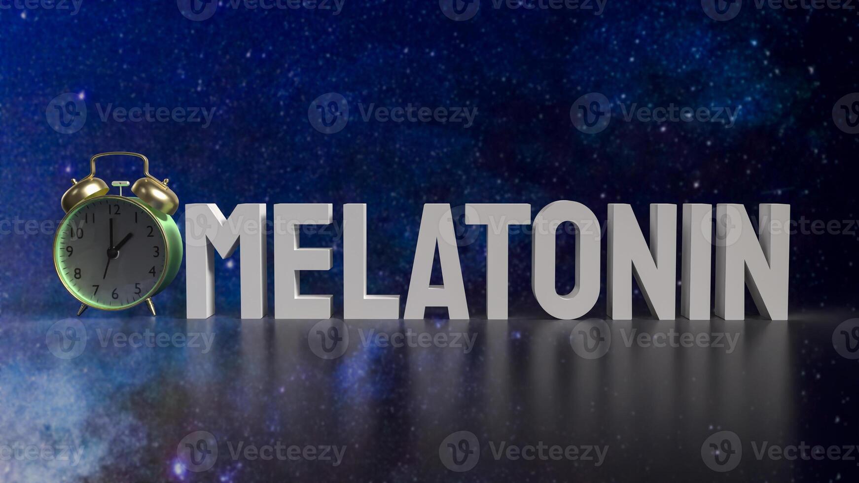 The melatonin and clock for medical and sci concept 3d rendering. photo
