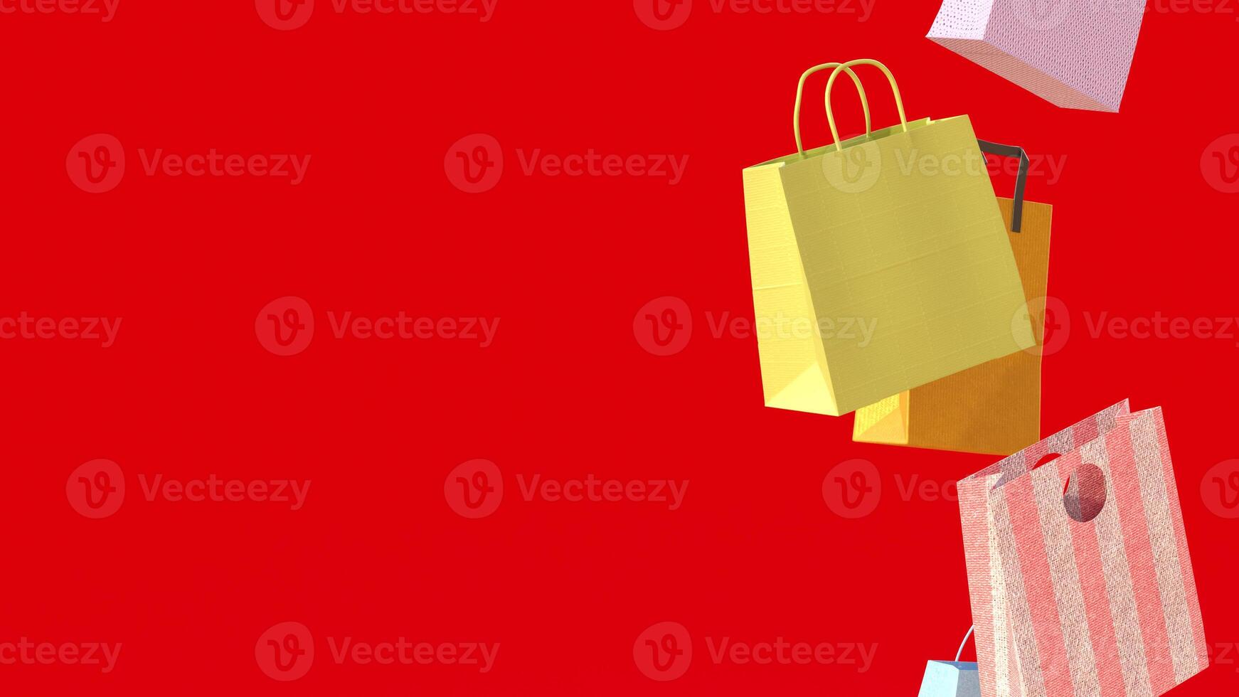 The Shopping bag for sale or advertising concept 3d rendering. photo