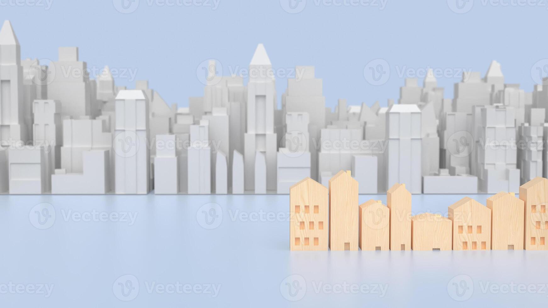 The city image for real estate or property concept 3d rendering. photo