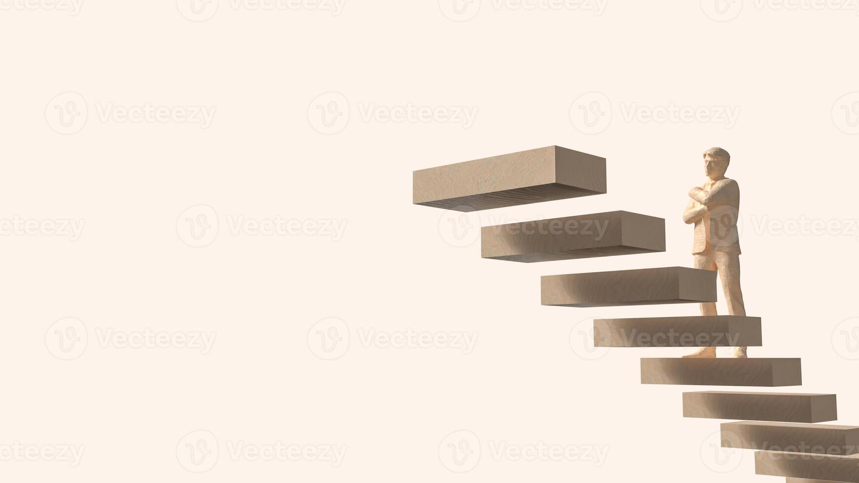 The Man on stair for Business concept 3d rendering. photo