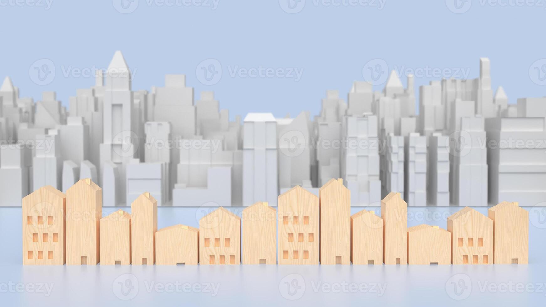 The city image for real estate or property concept 3d rendering. photo