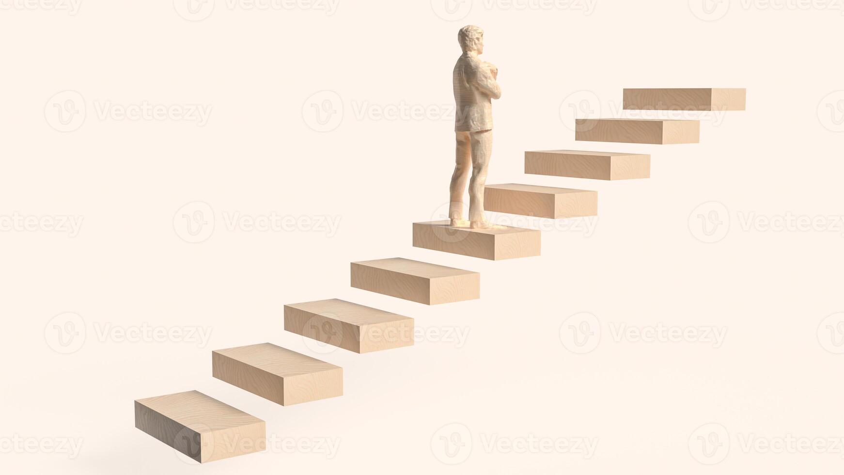 The Man on stair for Business concept 3d rendering. photo