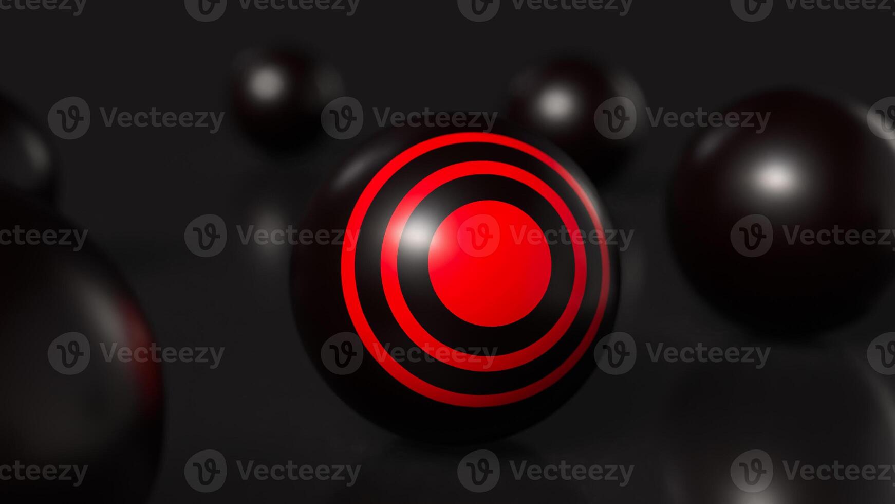 The red target on black ball for business concept 3d rendering. photo