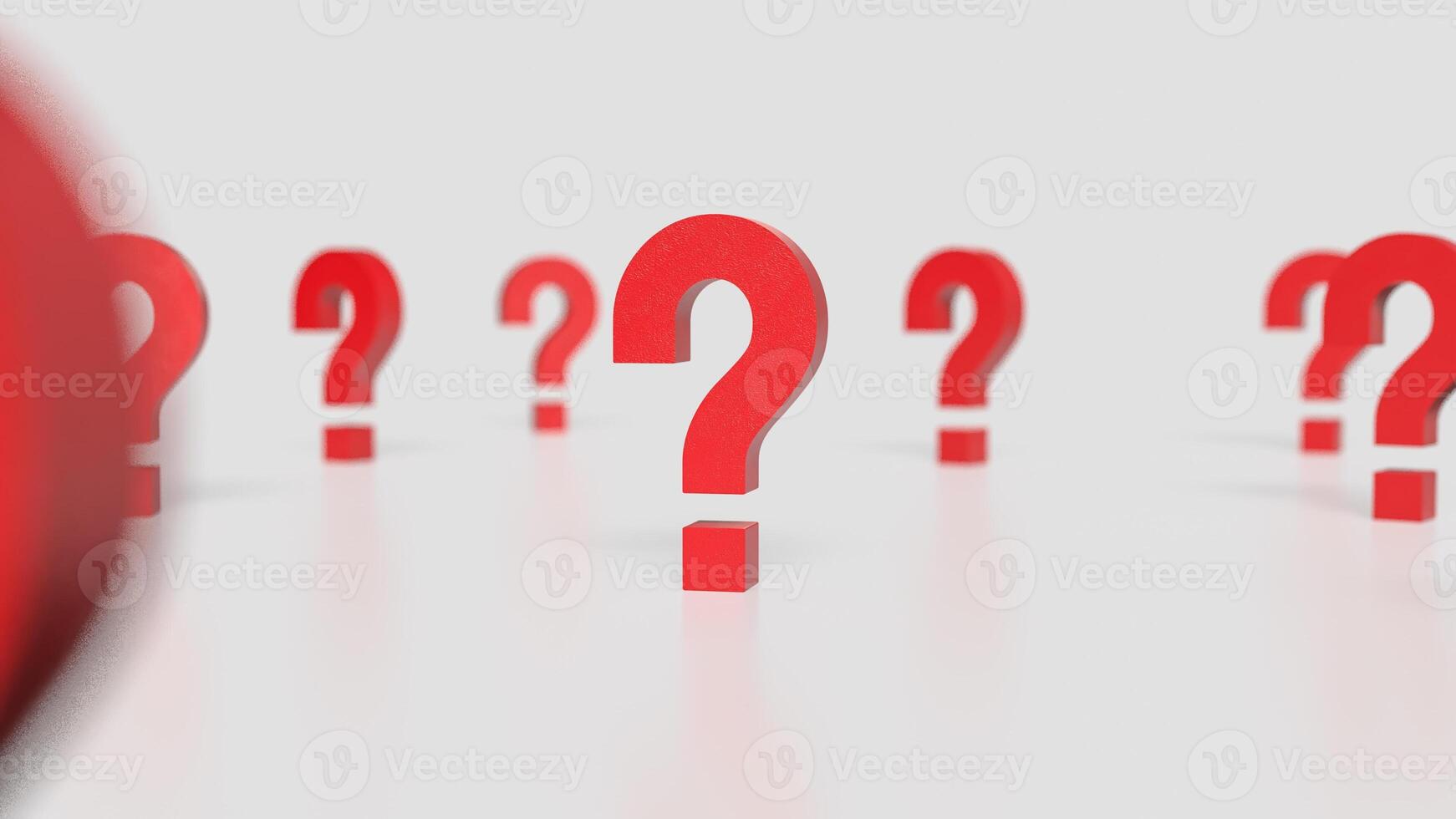 The red question mark on white background 3d rendering. photo