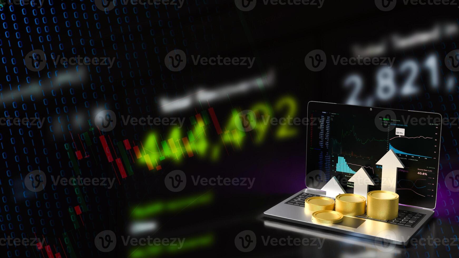 The Notebook and chart for Business concept 3d rendering. photo