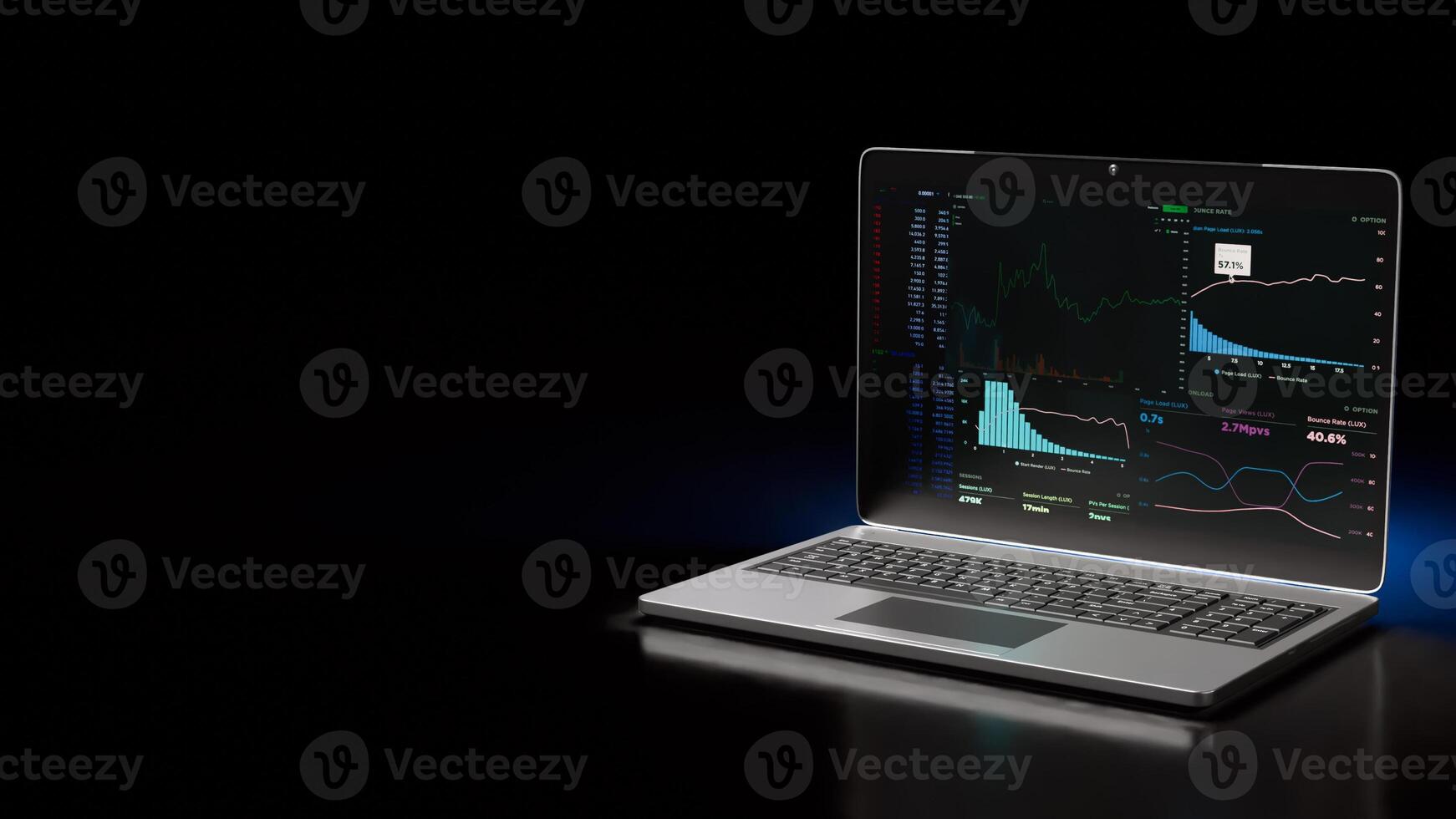 The Notebook and chart for Business concept 3d rendering. photo