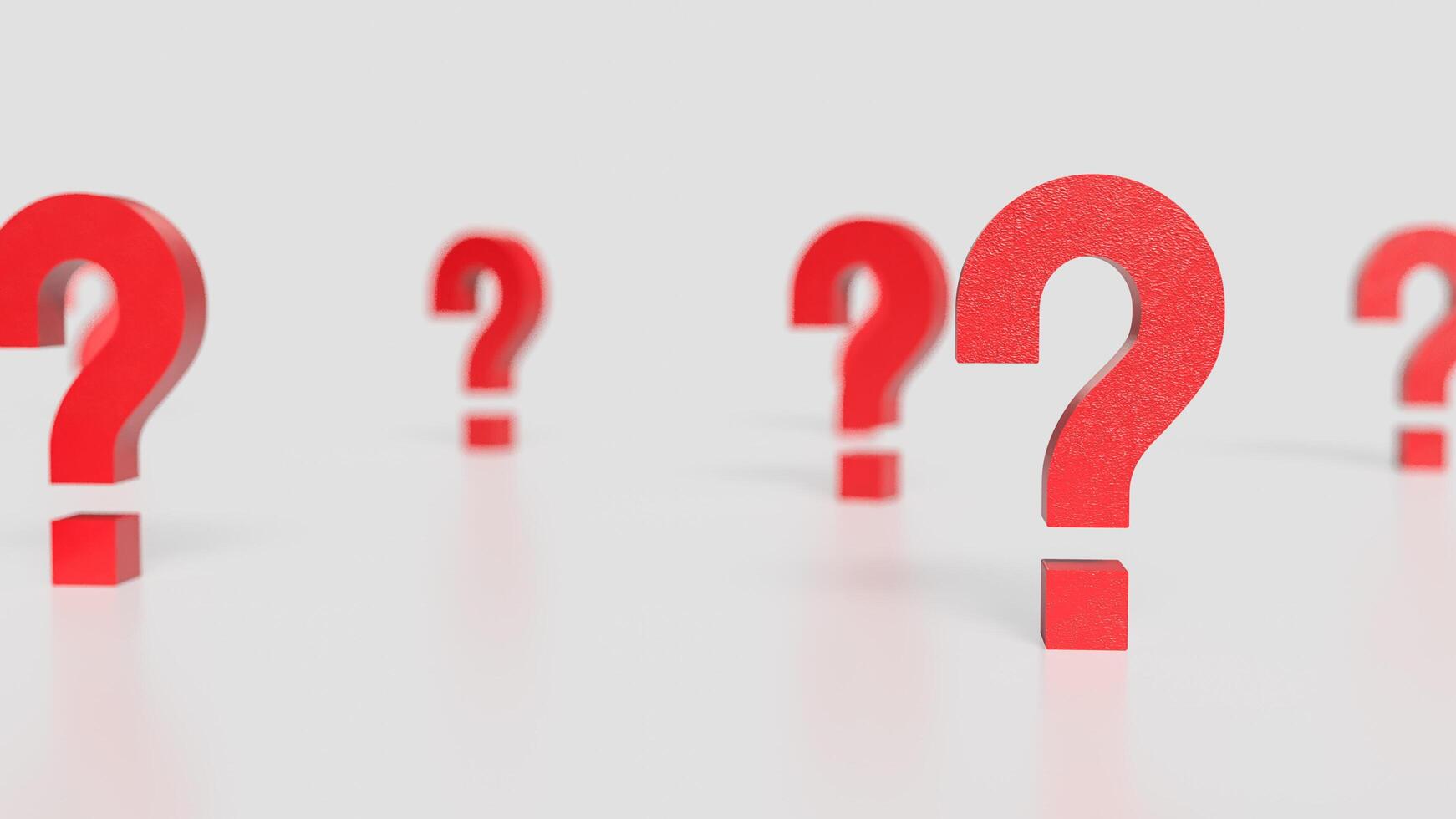 The red question mark on white background 3d rendering. photo