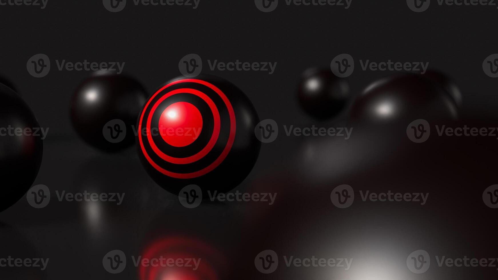 The red target on black ball for business concept 3d rendering. photo