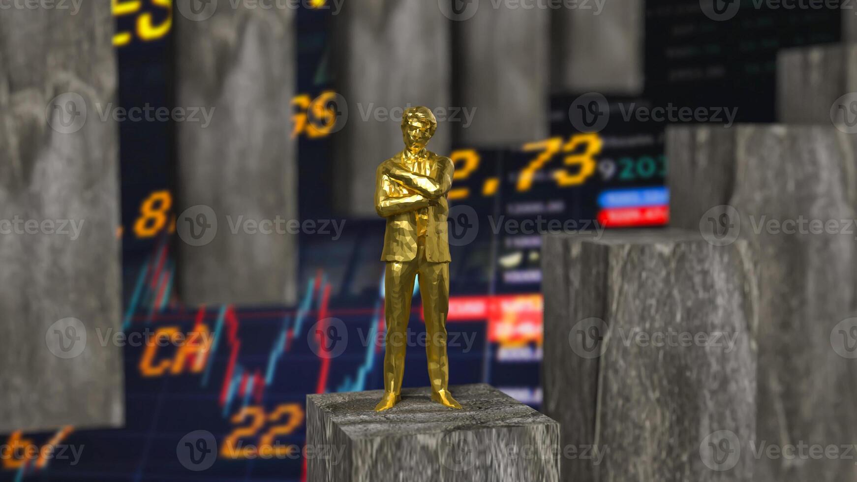 The man and business chart background 3d rendering. photo